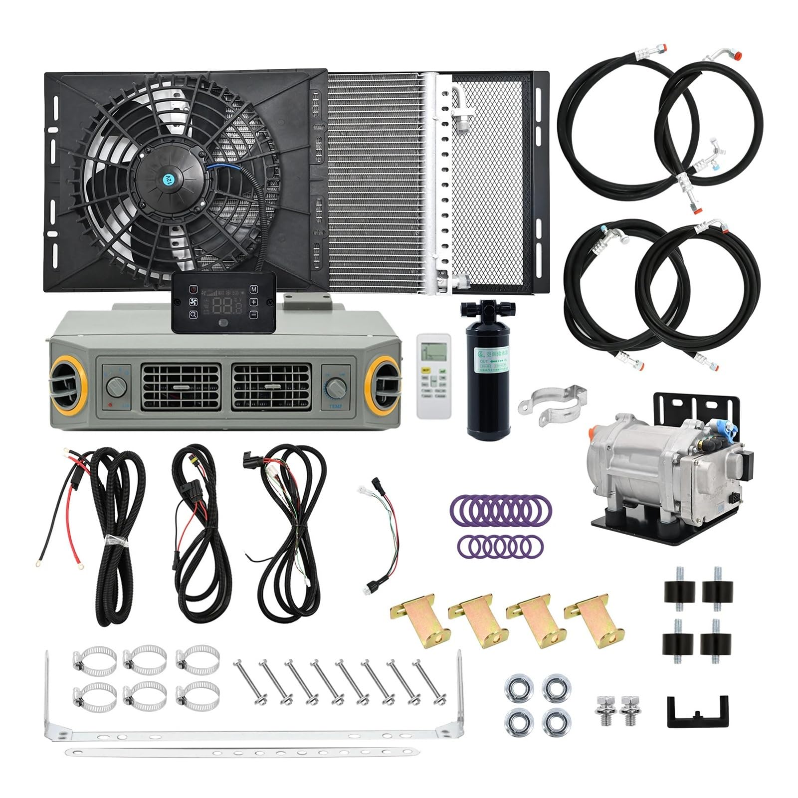 Compressore Climatizzatore Elettrico 406 12V / 24V | Convertitore Automatico AC A DC Per Il Sistema Di Climatizzazione Del Veicolo(Cooling 24V)
