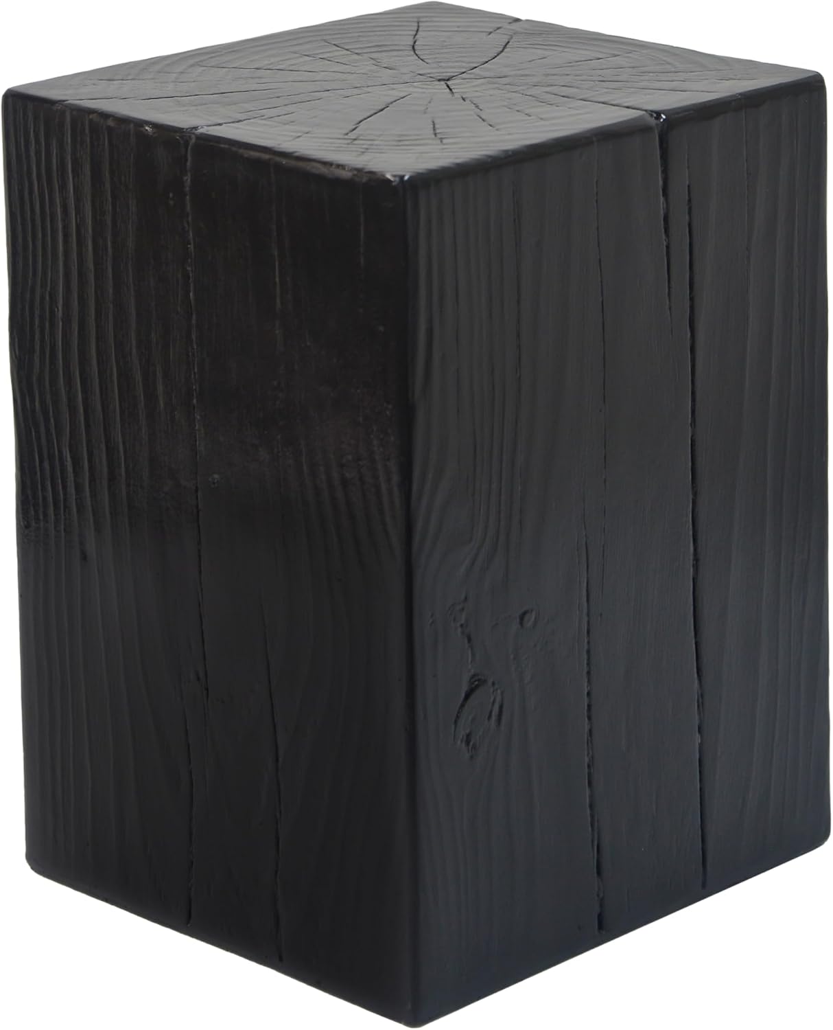 Christopher Knight Home Bard 18" Square Living Room Side Table, Wood-Like Distressed Finish End Table, Decorative Accent Table for Indoor Outdoor Usage, Space Saving Furniture, Black