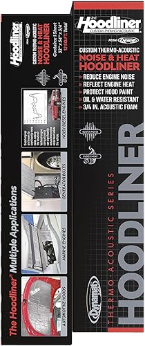 DYNAMAT 11905 Hoodliner 32" x 54" x 3/4" espesor autoadhesivo amortiguador de sonido – Fabricado en Estados Unidos
