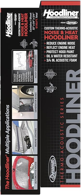 DYNAMAT 11905 Hoodliner 32" x 54" x 3/4" Thick Self-Adhesive Sound Deadener – Made in USA