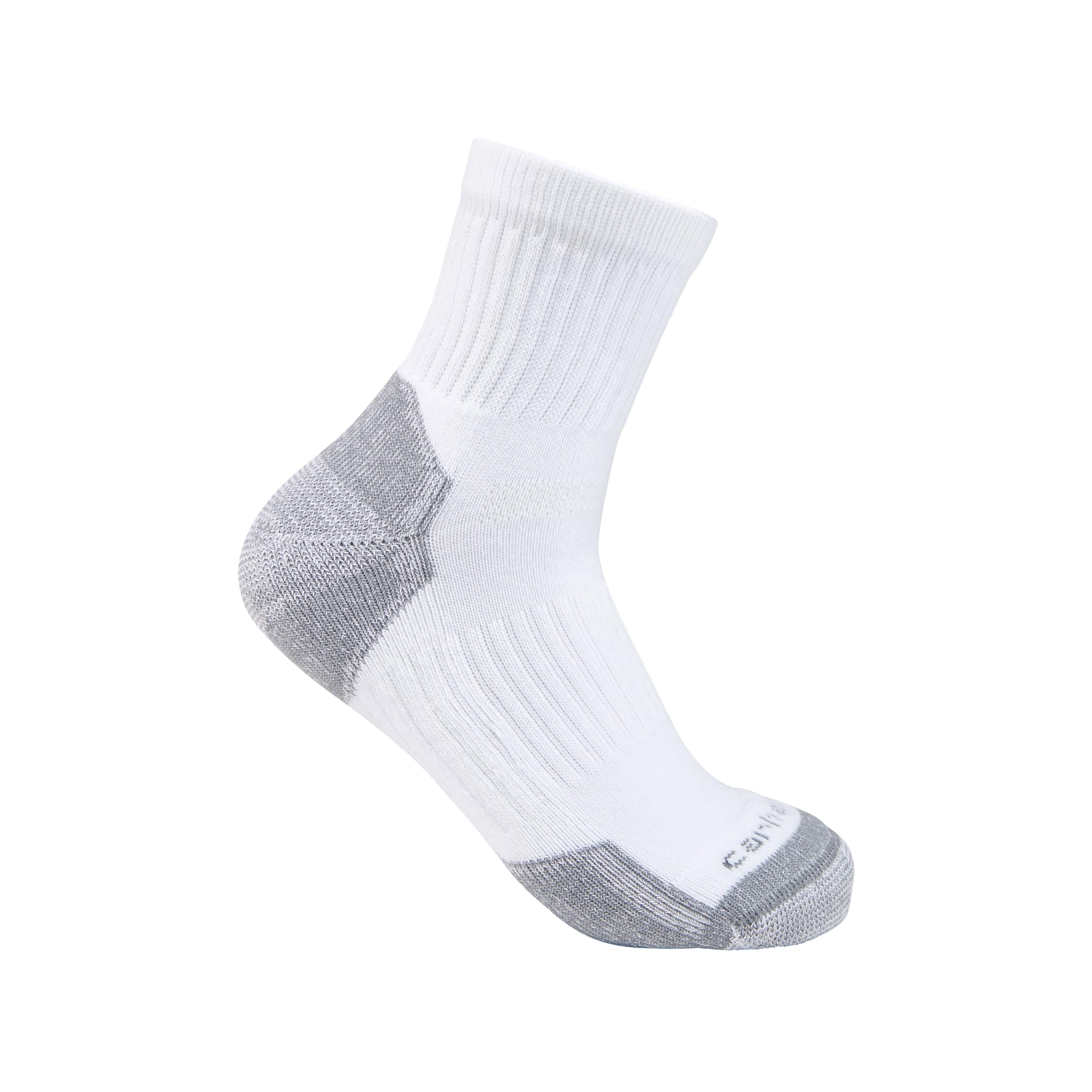 Carhartt Men's Midweight Cotton Blend Quarter Sock 3 Pack, White, Large