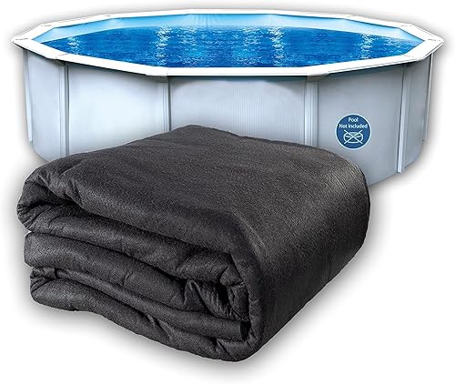 Vista 23 de LL1834OV Funda de revestimiento para piscina, 18 x 34 pies, negra, material geotextil de poliéster fuerte y duradero, precortada para adaptarse Negro