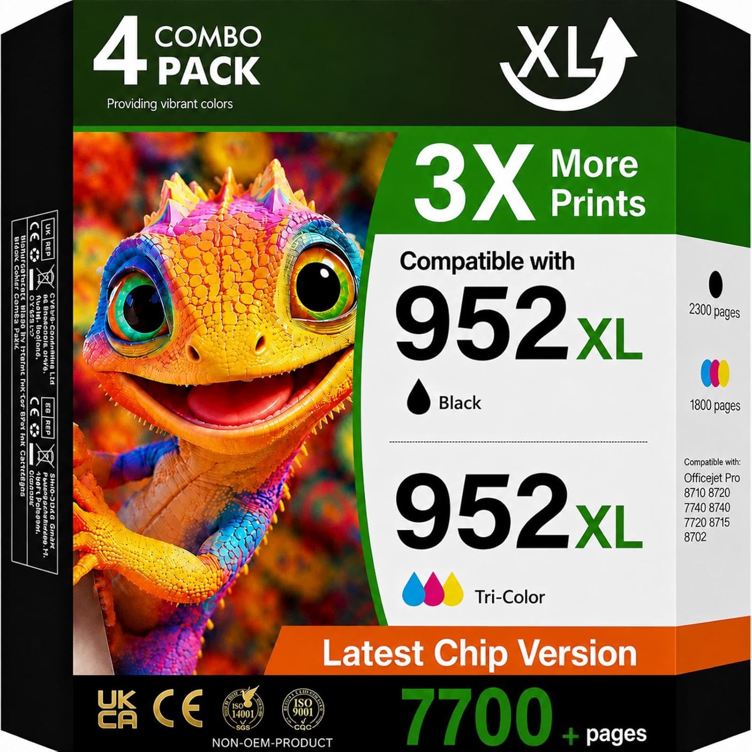 952XL Ink Cartridges Combo Pack Replacement for HP 952 Officejet 8710 7740