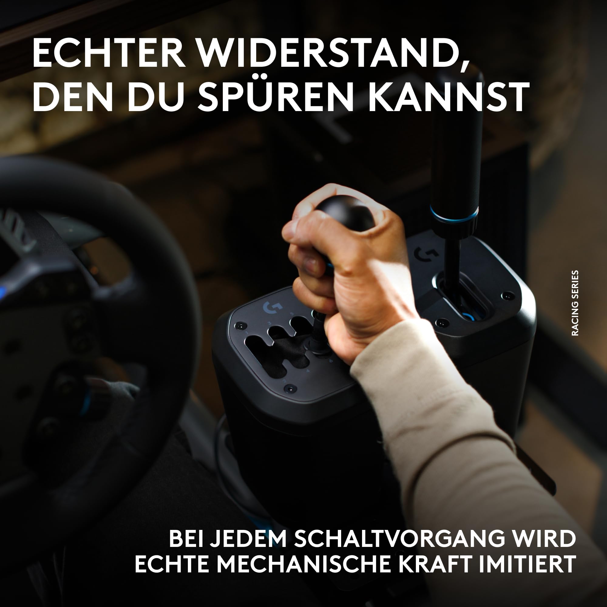 Logitech G RS50 System, 3-teiliges Sim-Racing-Lenkrad-Setup | RS-Nabe + RS-H-Schalthebel – Sim-Schalthebel, PRO, RS50 Wheel Base Kompatibel mit PS5, PS4, PC – Schwarz