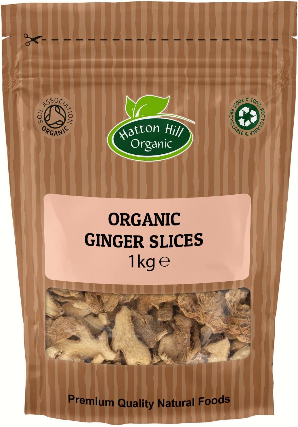Organic Dried Ginger Slices 1kg by Hatton Hill Organic Amazon.co.uk