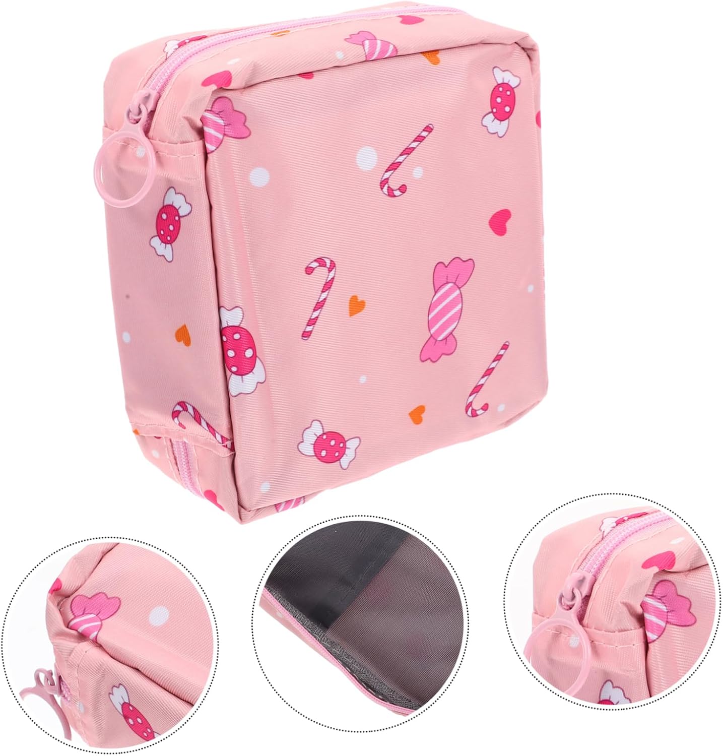 OUNONA Compact Tampon Holder Portable Period Bag for Girls Small Sanitary Napkin Storage Pouch Multi-Function Female Accessory for School Office Daily Use image 4