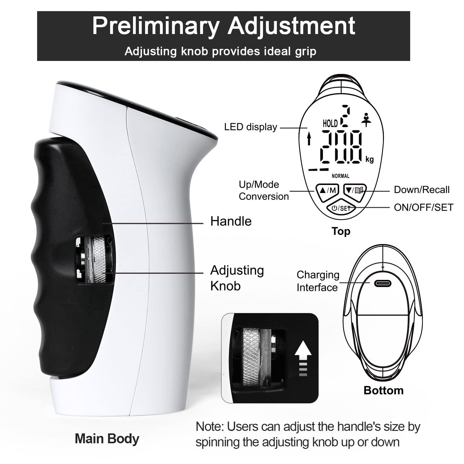 Buy Grip Strength Trainer, Digital Hand Dynamometer Grip Strength