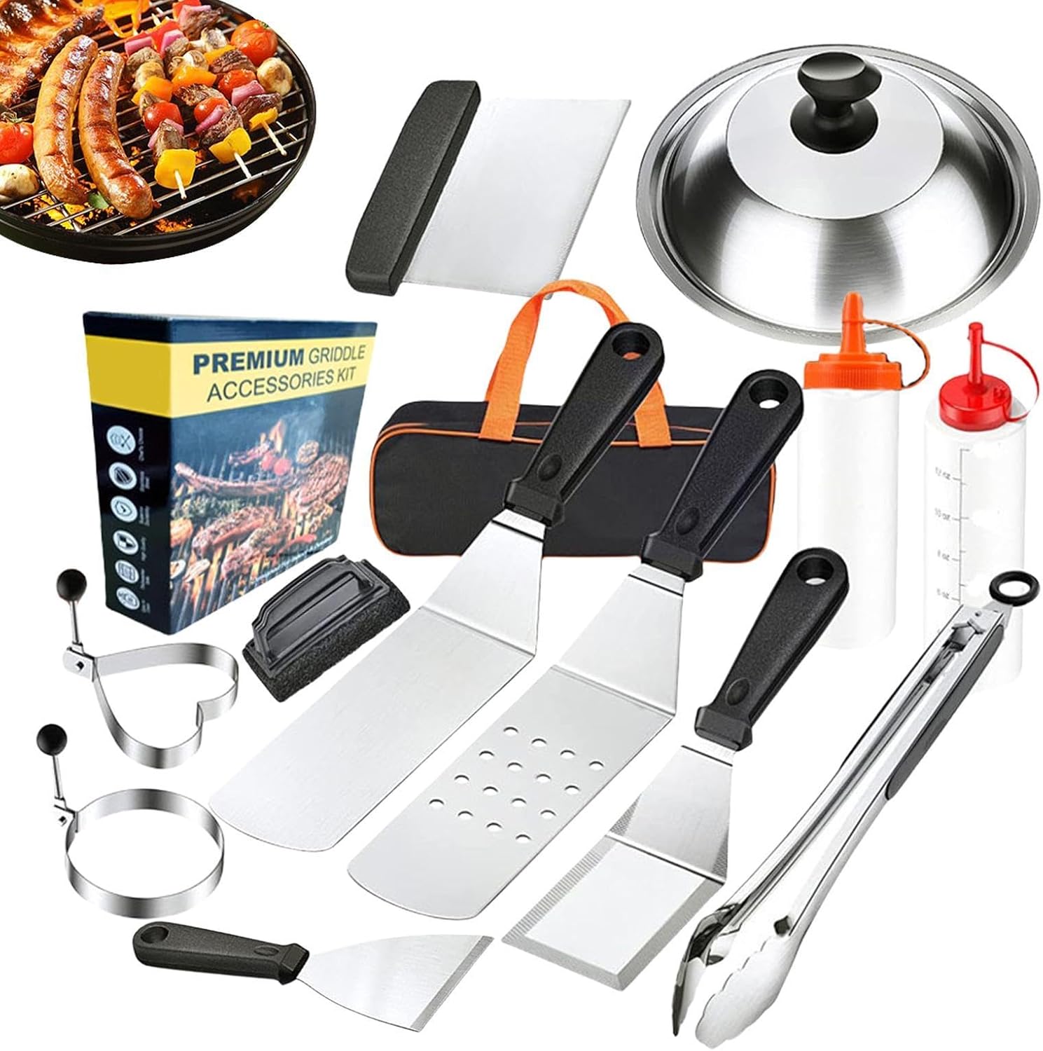 Grill Kit for Outdoor Cooking Tools Stainless Steel Heavy-Duty Portable