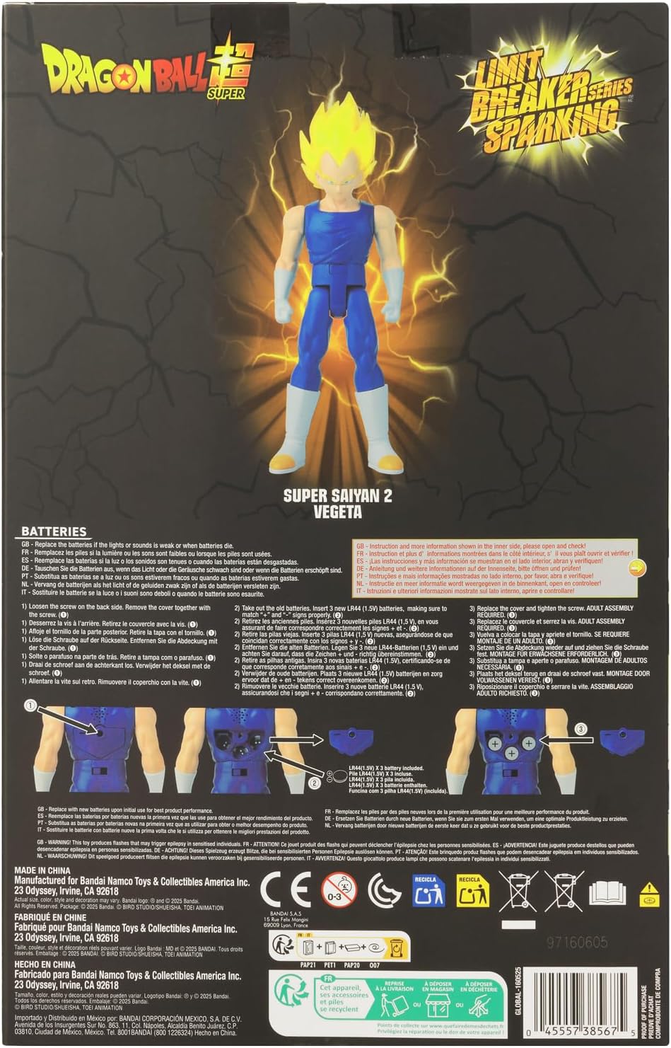 Limit Breaker Series Sparking - Dragon Ball - Super Saiyan 2 Vegeta 12" Action Figure