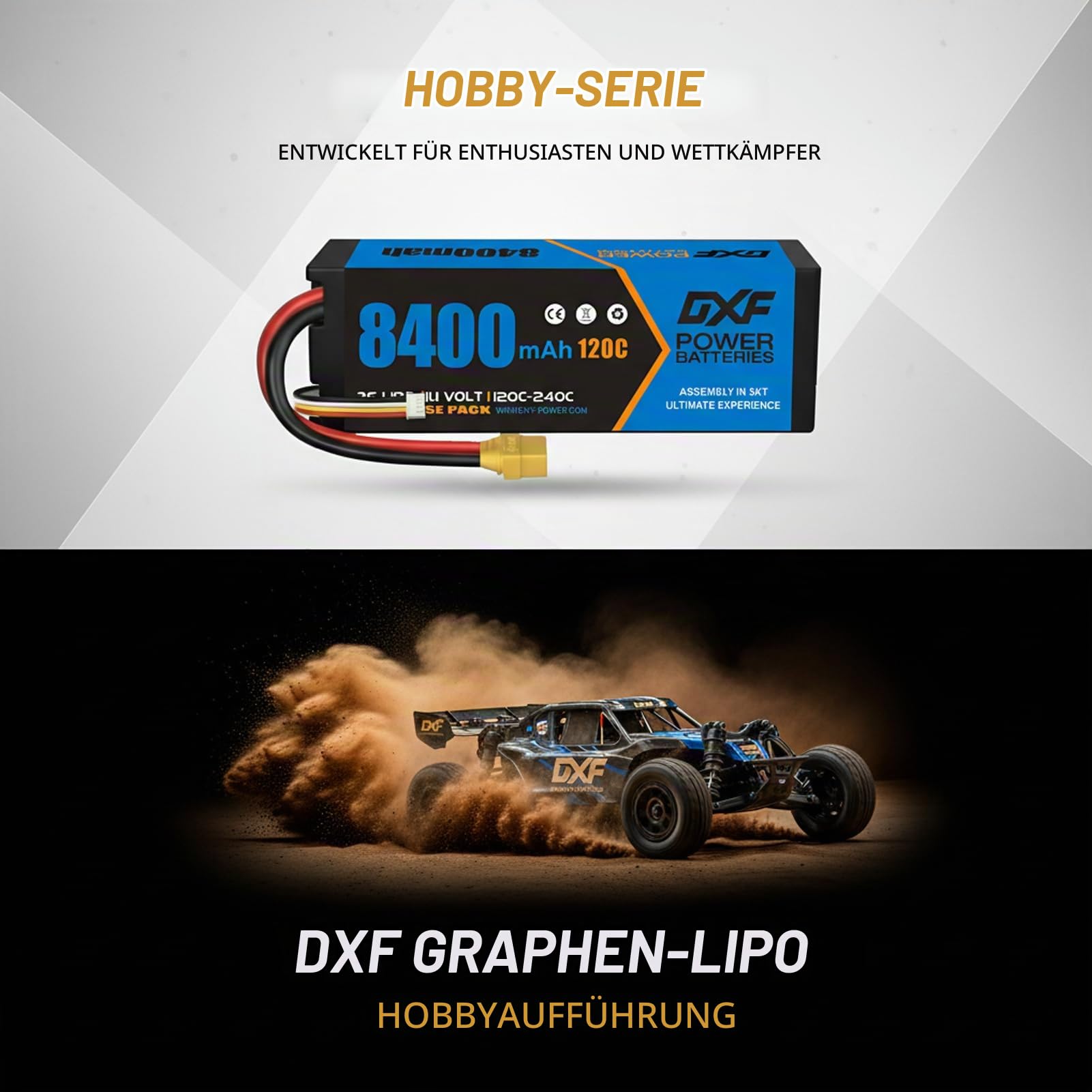 DXF 2 Packungen 3S LiPo Akku 11.1V 8400mAh 120C mit XT90 Plug Leistungsstarke für RC Helikopter Auto Flugmodelle Boot Truck Unheimliche Leistung Explosive Dynamik Game-Changer