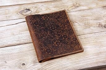 Tooled Leather Case for Remarkable 1 Tablet, Embossed Leather Folio Organizer with Stand and Pencil Pouch (for Remarkable 1)