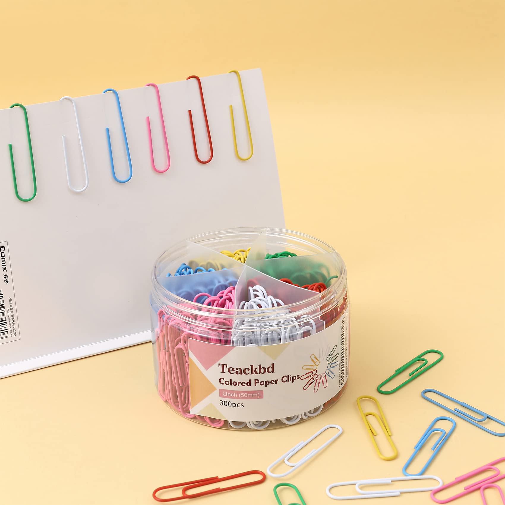 300 Clipes De Papel Colorido Jumbo, Grande De 5 Cm, Ideal Para Uso Em Casa, Escola E Escritório