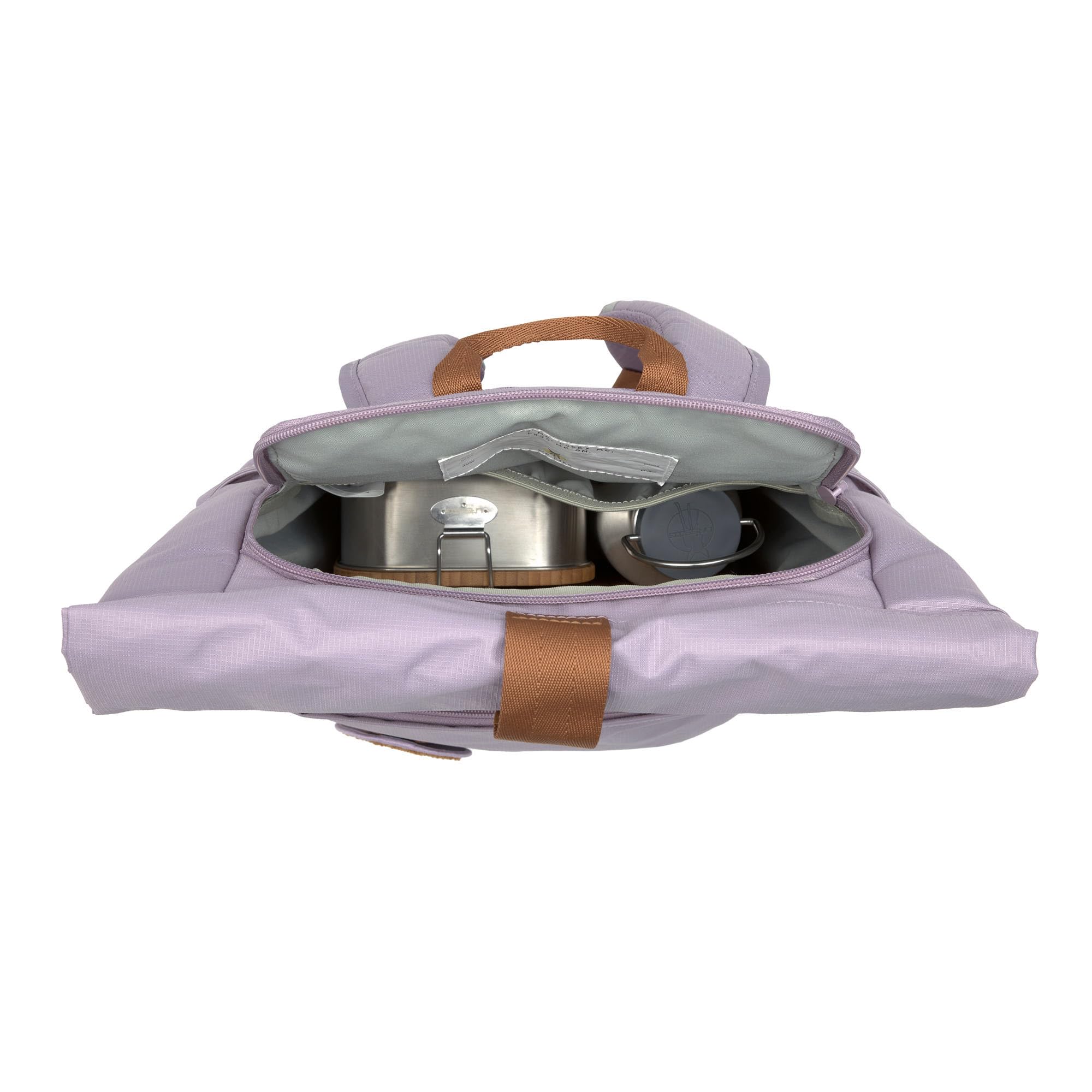 LÄSSIG Kinderrucksack Rolltop 12-15 Liter Medium Lilac wasserabweisend mit Brustgurt