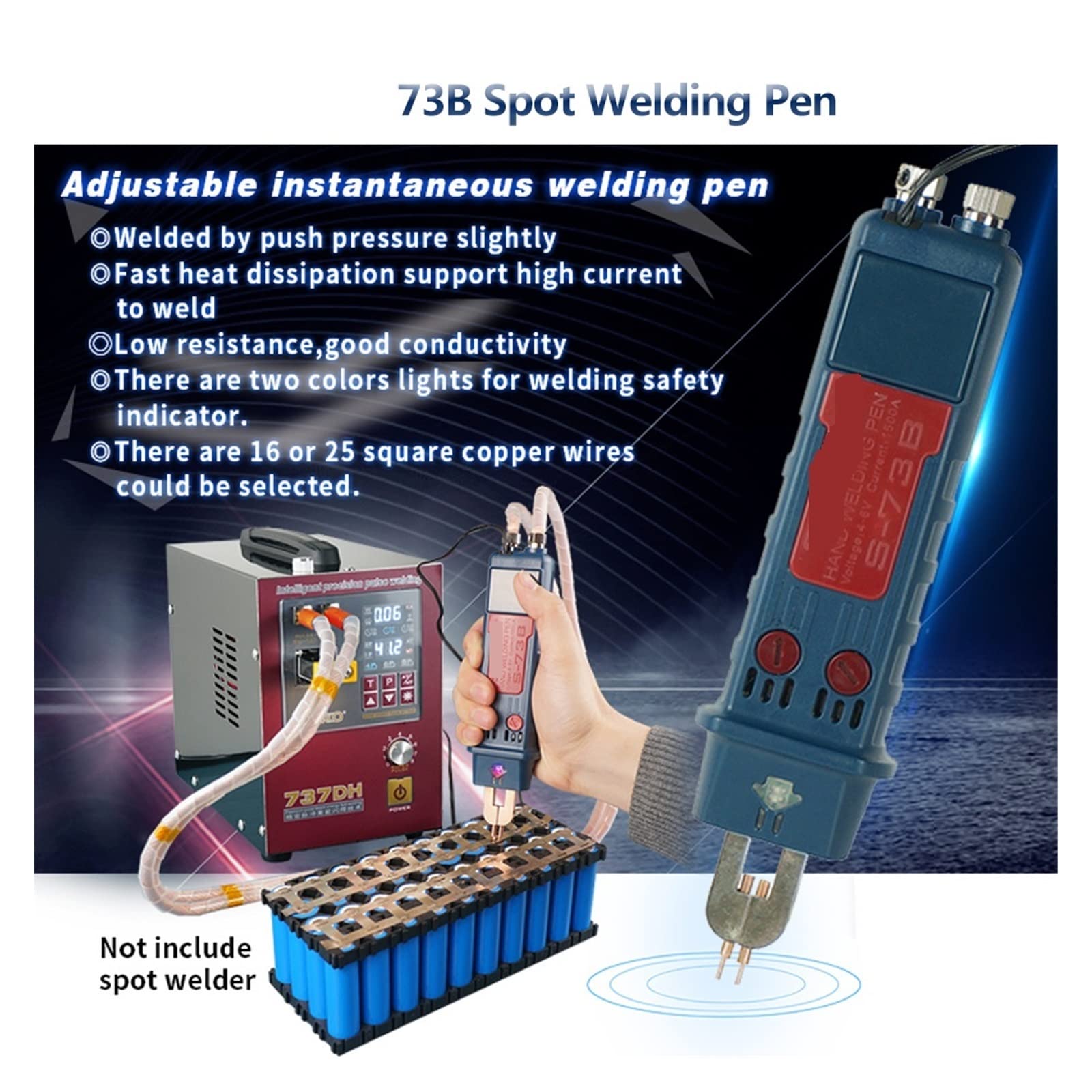 Saldatrice Portatile, 73B Integrato Penna di Saldatura a punti Trigger Automatico Penne Precisione FAI DA TE for 737G + 737DH 709AD + a(73B-25 UConnector)