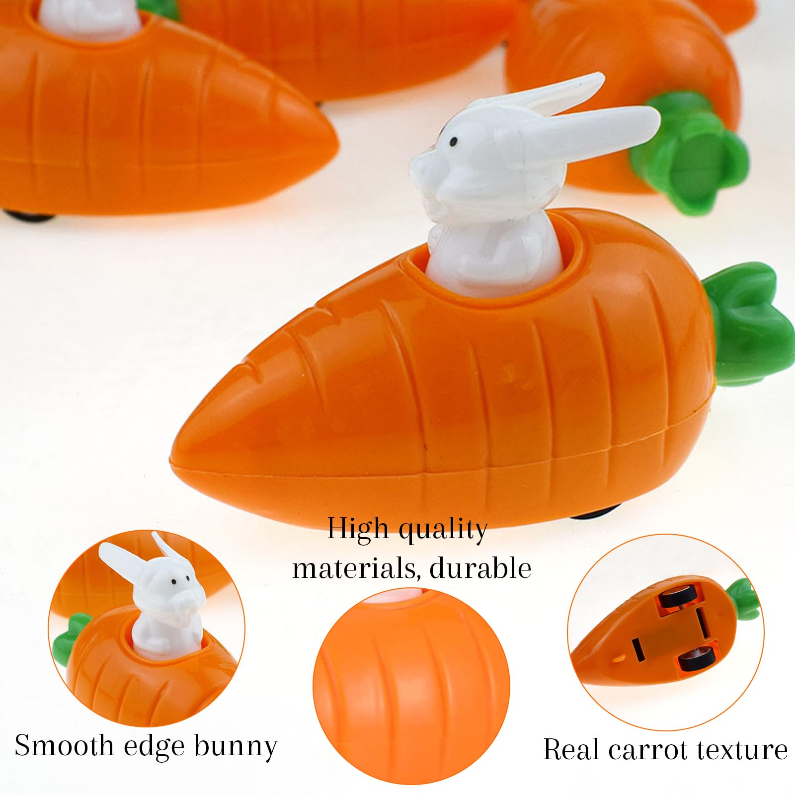 8 Pcs Voiture à Friction Lapin et Carotte, Mini Jouet de Rétrofriction pour Enfant Garçon Fille, Cadeau Invité Anniversaire Pochette Surprise Petits Jouets Fête des Enfants