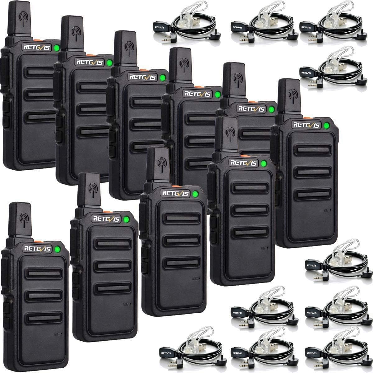 Kit 10 Auricolari Retevis RT668 Walkie Talkie – 2 Pin Kenwood, Suono Chiaro, Archetto Ergonomico, Per Scuole E Ristoranti