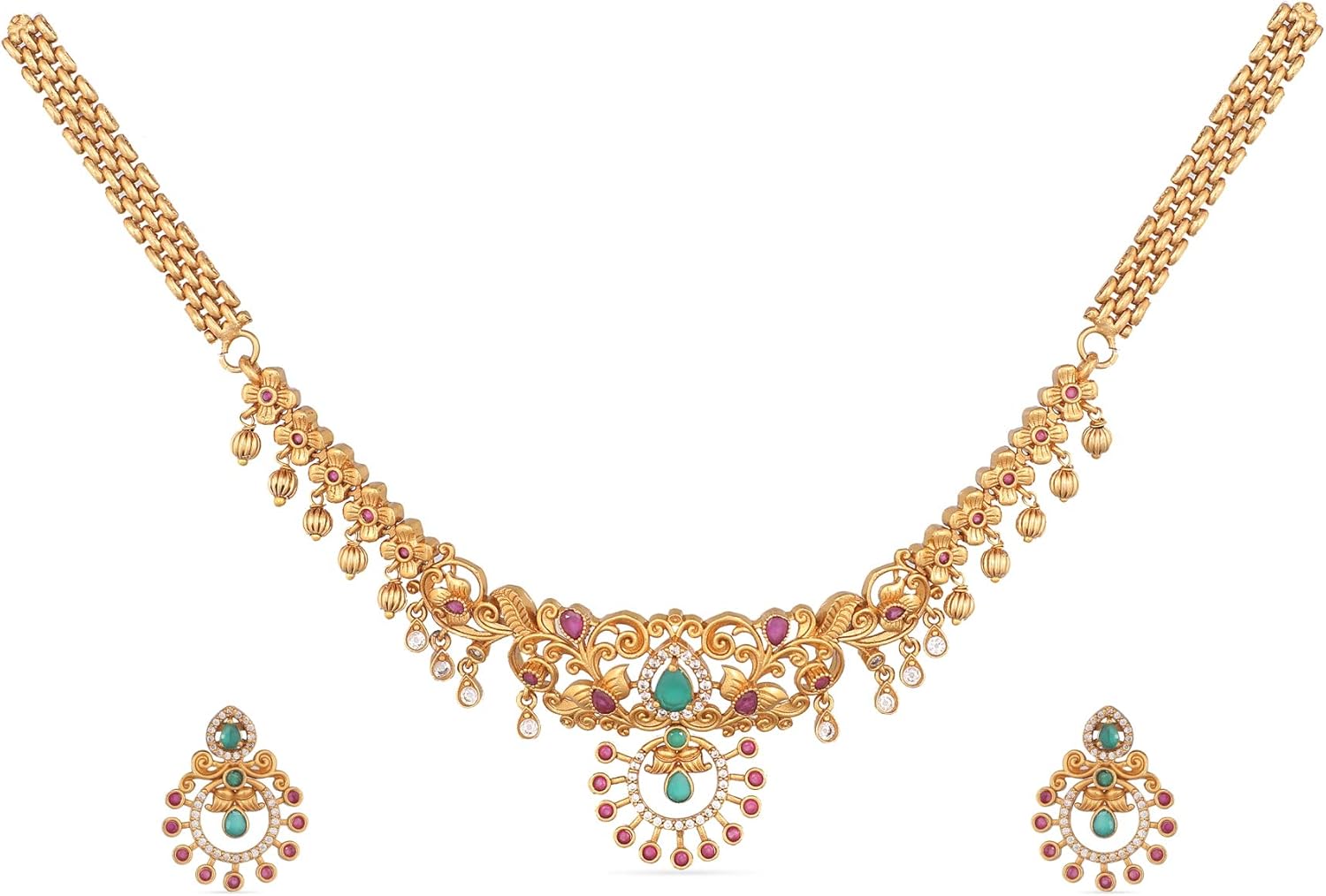 TARINIKA Antique Gold Plated Akshi Choker Set with Floral Design – Indian Jewelry Sets for Women | Perfect for Casual Occasions | Traditional Indian Choker Jewelry set | 1 Year Warranty TARINIKA Antique Gold Plated Akshi Choker Set with Floral Design – Indian Jewelry Sets for Women | Perfect for Casual Occasions | Traditional Indian Choker Jewelry set | 1 Year Warranty