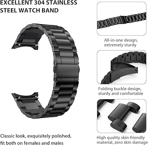 Miniatura 5 de SHANGPULE Correas sin huecos compatibles con Samsung Galaxy Watch 654 Band 1.575 in1.732 in Galaxy Watch 64 Classic Band 4243461.850 in Galaxy Watch