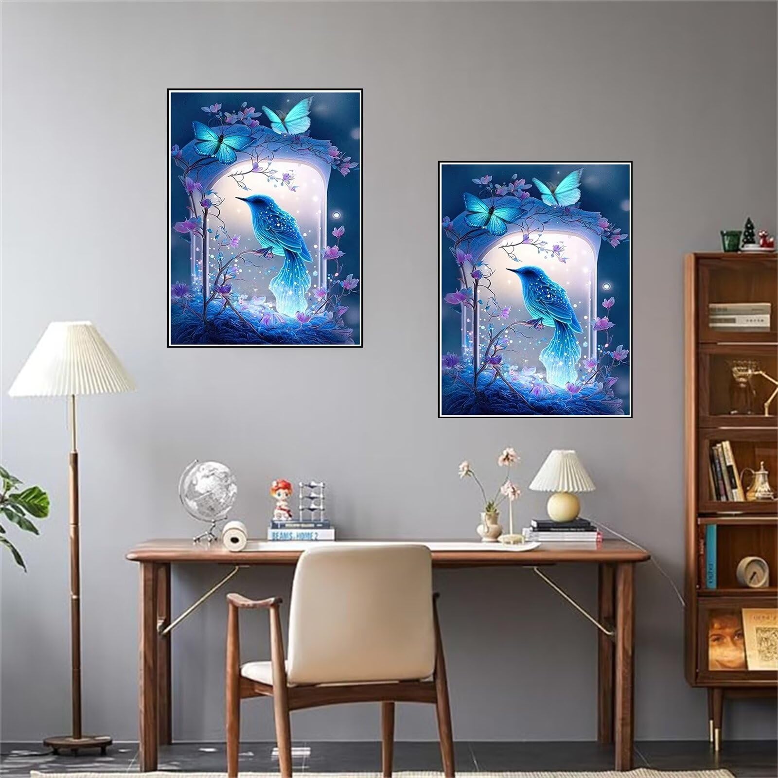 Diamond Painting Enfant 12 Pièces Double Face - Porte-Clés Oiseaux Papillons Pour Débutants Et Adultes
