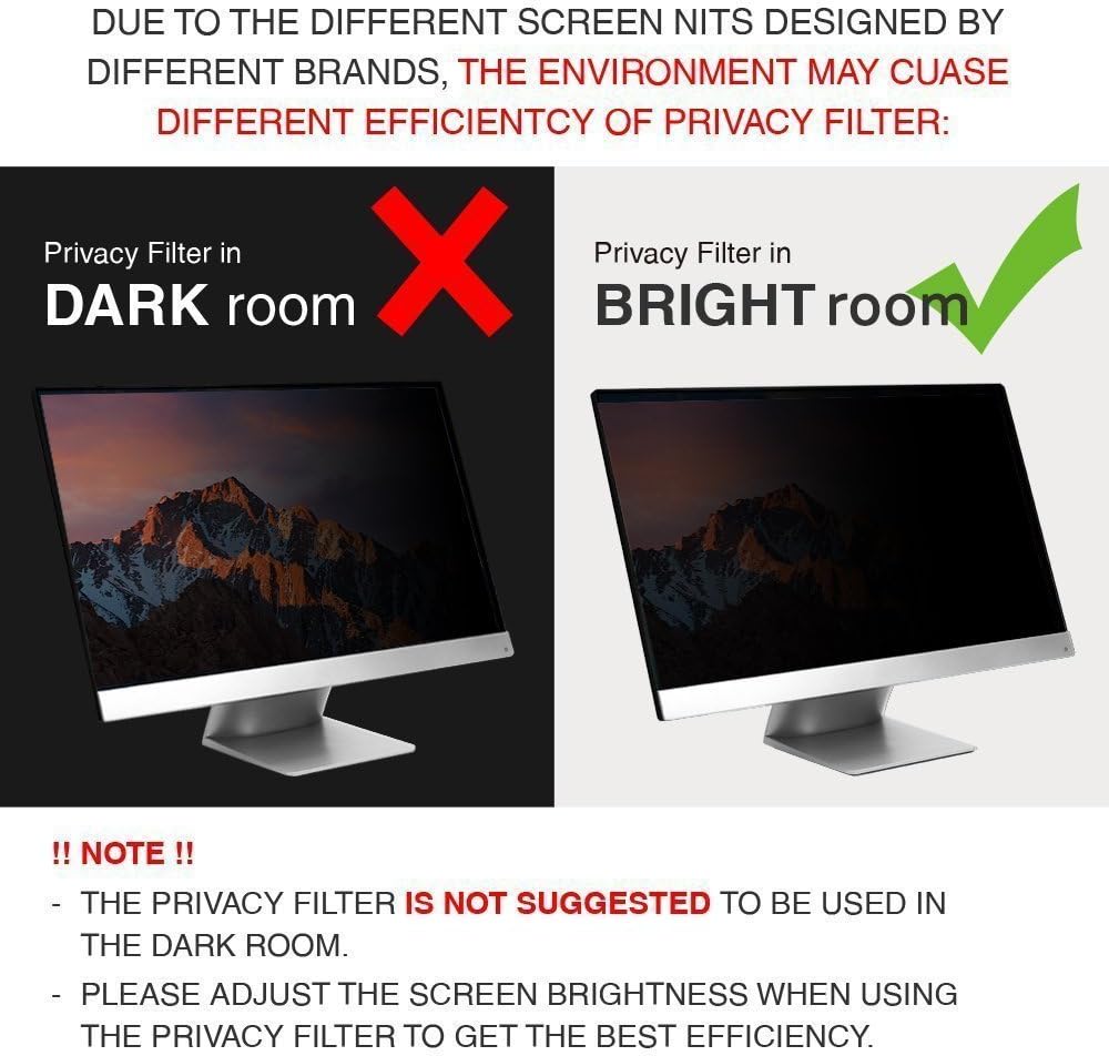 Best Deal Product Hanging Computer Privacy Screen Panel,Compatible with iMac 21.5 inch and 20, 20.2, 21.5, 21.6, 22 Desktop PC Computer Monitor- Anti-UV Eye Protection-16:9/16:10 Aspect Ratio(W 19.8 X H 12.6)