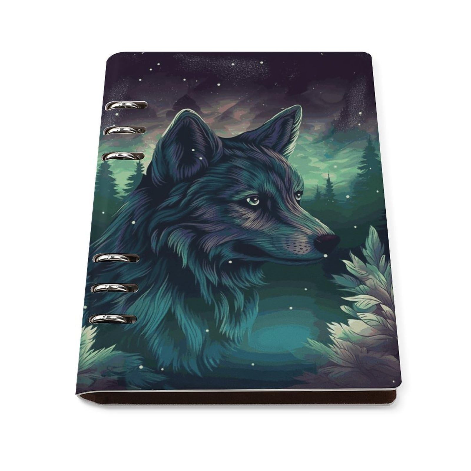 Carnet de notes A5 Forest Wolf en cuir synthétique à feuilles mobiles rechargeables - 8