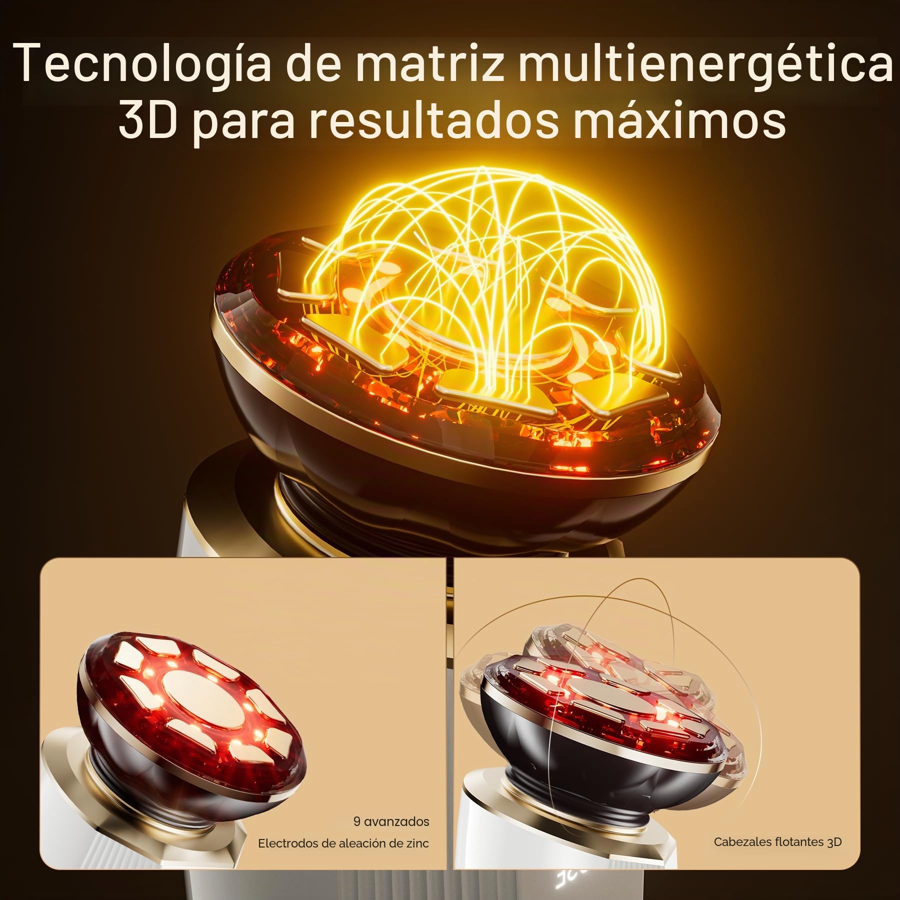 INIA Aparato profesional de masaje facial antienvejecimiento 3 en 1 con microcorriente y luz roja. Aparato reafirmante y lifting para rostro y cuello. Reduce la hinchazón y las arrugas. Reafirma