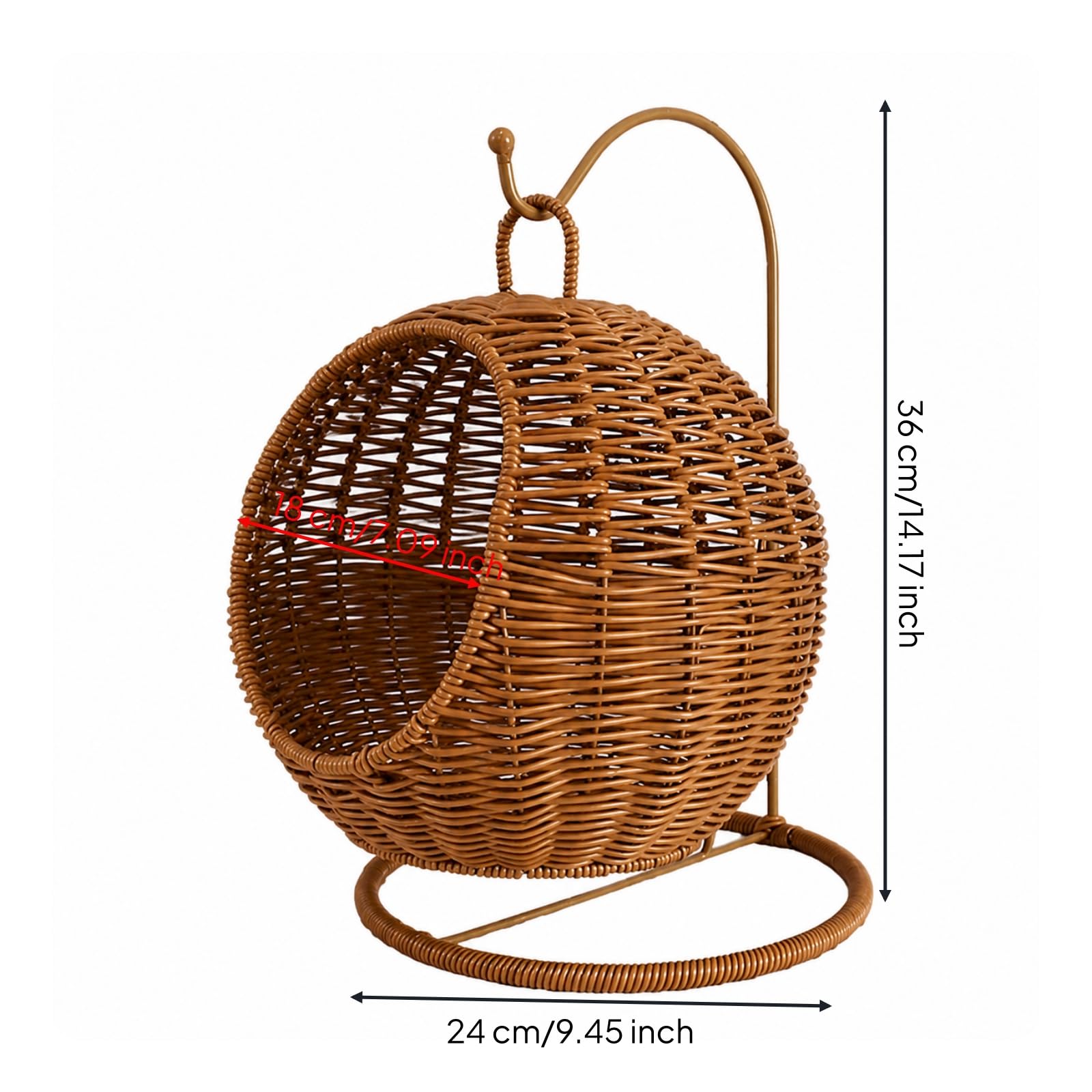 Picknickkorb mit Deckel Geflochten Einkaufskorb mit Deckel Groß Korb für Einkauf, Aufbewahrung, Braun, Groß 45x30cm