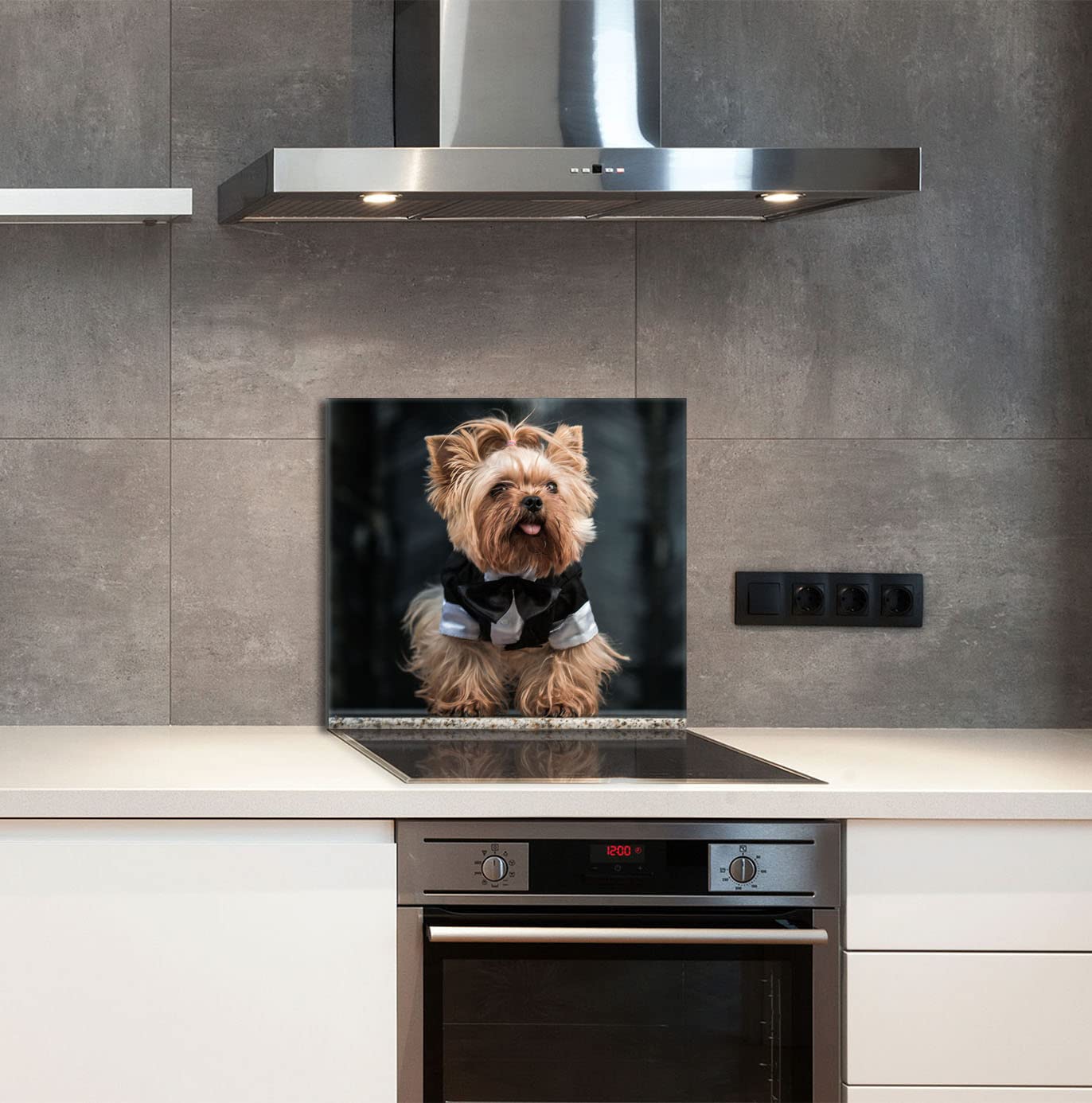 Plaque De Protection En Verre Trempé 65x60 Cm - Pour Cuisinière (induction, Vitrocéramique) - Design Diamant Noir - 5