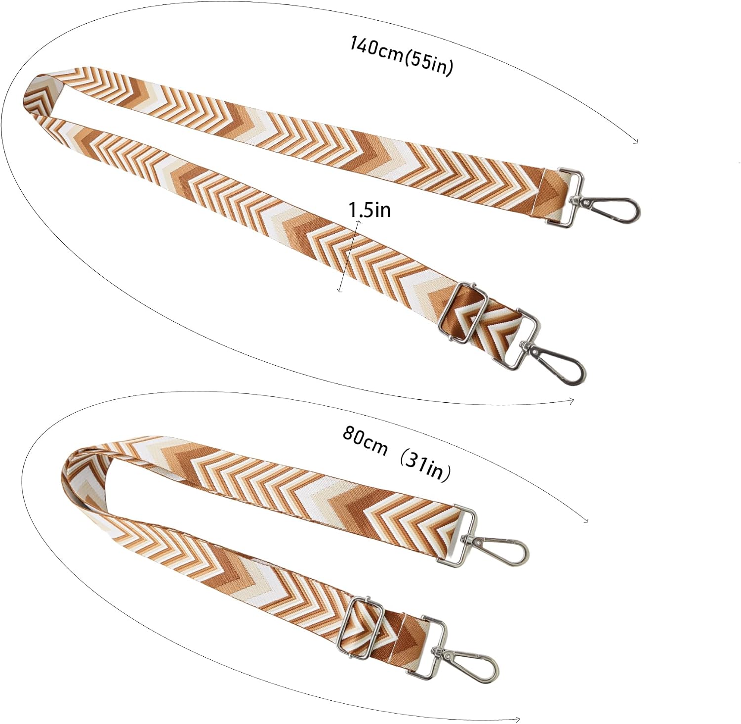Wide Purse Strap Adjustable Replacement Gold Hardware Long Crossbody Bag Strap for Thick Shoulder Bags Canvas Handbags Straps