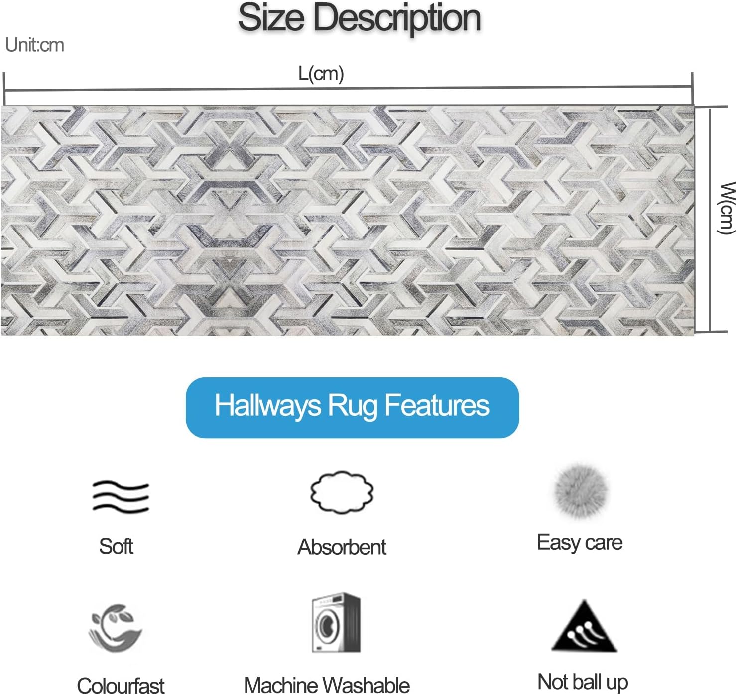 Extra Long Indoor Doormat Runner Rug, Indoor Doormat Carpet Runners with Non Slip Backing Front Entrance Door Mat for Entry Kitchen Laundry Room Home Decor Carpets Floor Mats ( Size : 80*550cm )