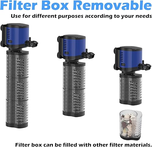 Miniatura 7 de Bomba de estanque de filtración de 660 GPH, bomba de agua sumergible de sumidero con filtro de esponja, 8 pies de elevación alta, silenciosa para