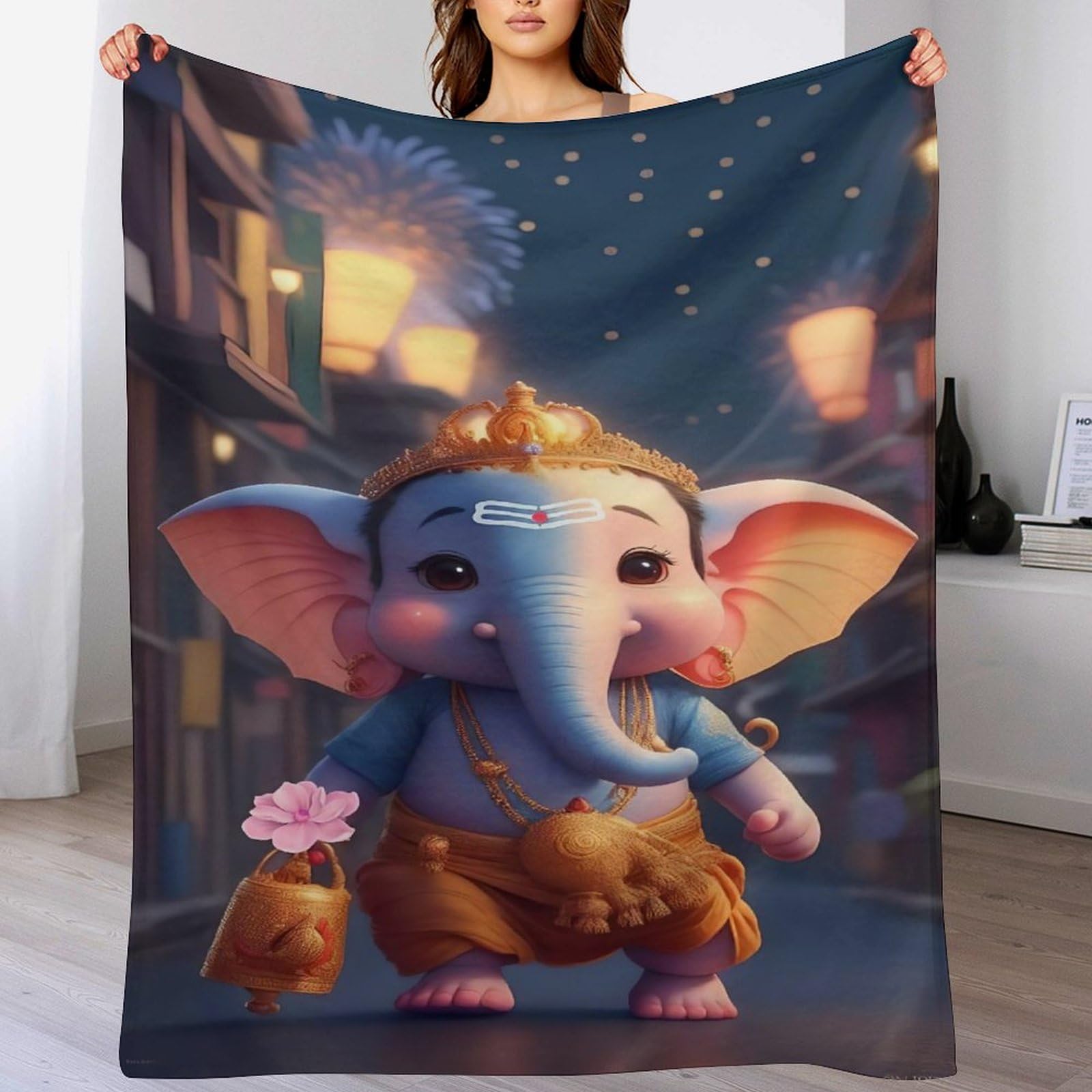 Manta de elefante acogedora para tardes de película en el sofá del salón familiar