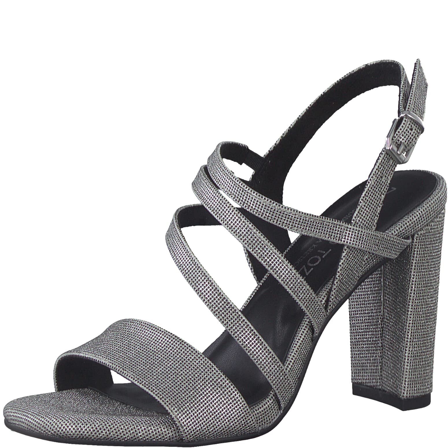 MARCO TOZZI Women's 2-2-88304-20 Heeled Sandals, Black Metallic, 6 UK