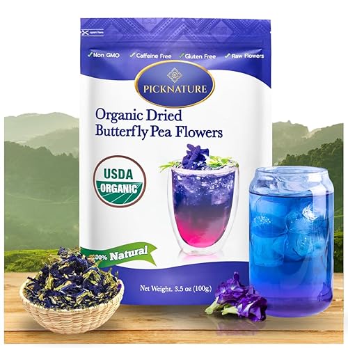 PICKNATURE Té de flores de guisante de mariposa 100 orgánico USDA 350 onzas Flores de té azul de hojas sueltas y ricas en antioxidantes Regalos PICKNATURE Té de flores de guisante de mariposa 100 orgánico USDA 350 onzas Flores de té azul de hojas sueltas y ricas en antioxidantes Regalos