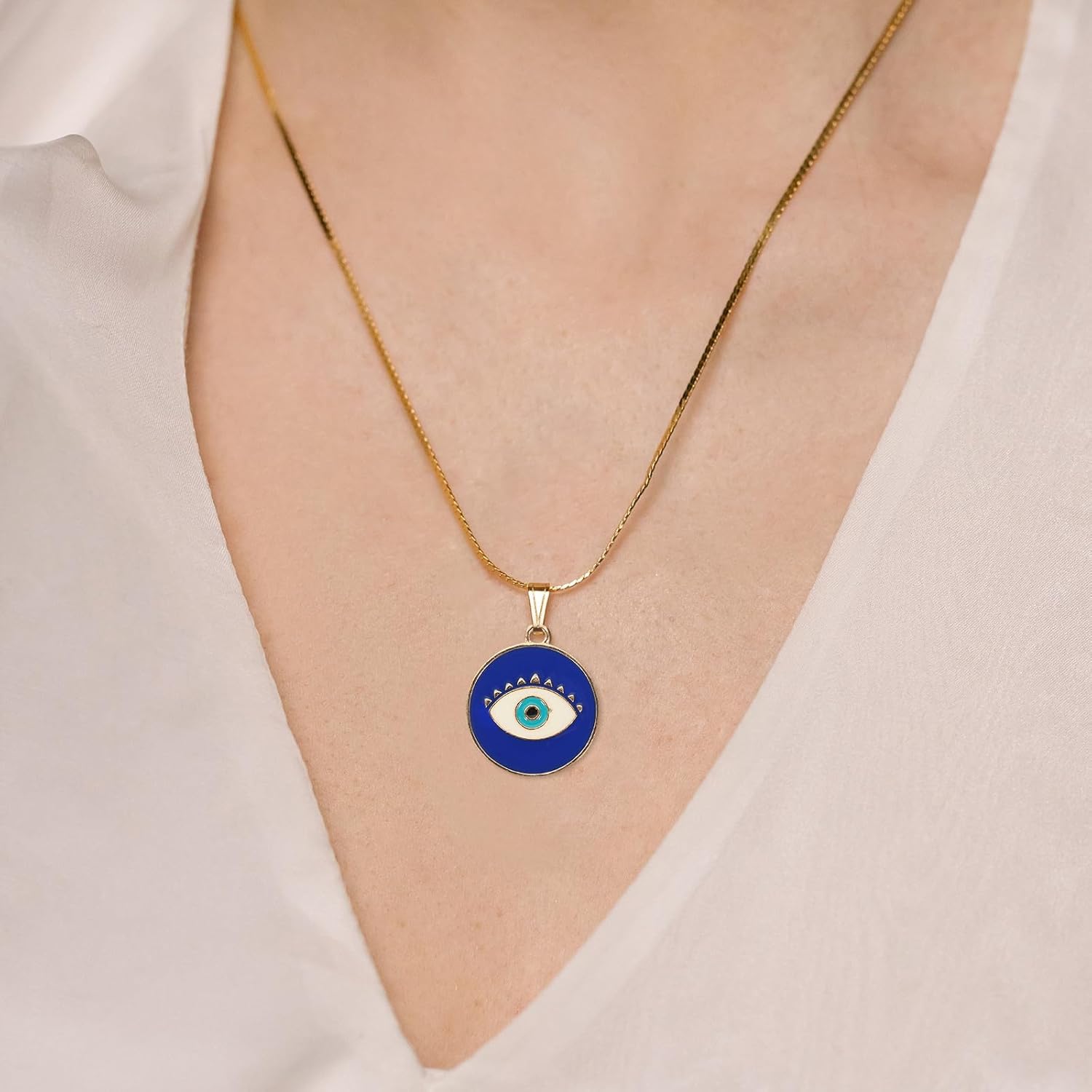 ARTIBETTER 40pcs Evil Eye Alloy Pendants Diy Necklace Charms Connector Pendants for Jewelry Making Craft - Image 6