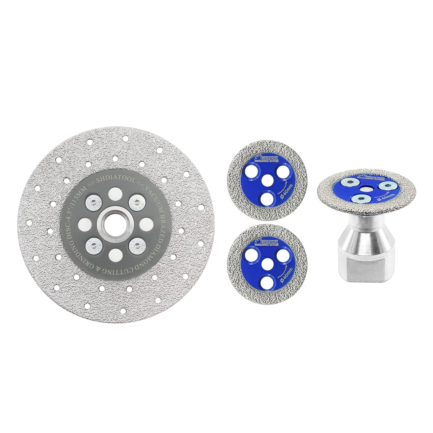 SHDIATOOL 4-1/2 Inch Diamond Cutting Grinding Disc Fits 5/8-11 Arbor for Marble Ceramic Double Sided Vacuum Brazed Fast Cutting Shaping Grinding Wheel