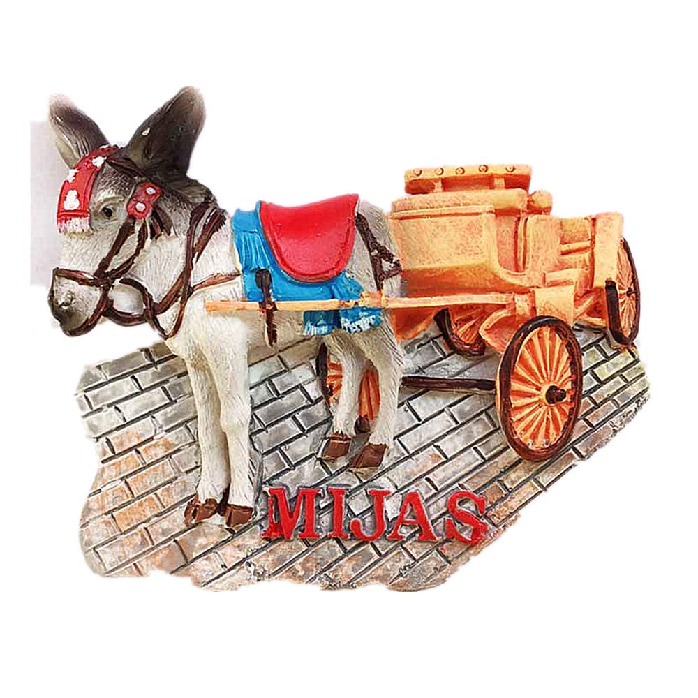 Muyu Magnet Mijas 3D Spain Souvenir Fridge Magnet, Home& Kitchen Decoration Barcelona Spain Refrigerator Magnet