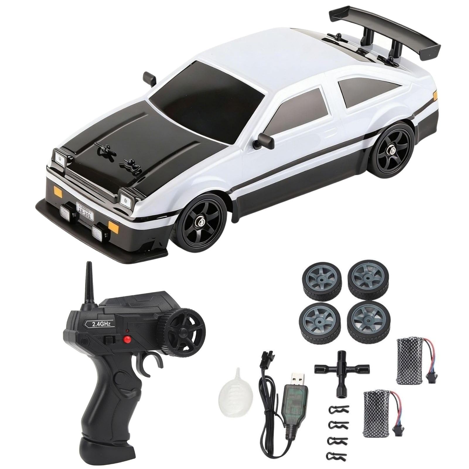 BuyWeek Zdalnie sterowany samochód Drift, 2,4 GHz 1:16 RC Drift Auto napęd na wszystkie koła, zabawka z diodami LED, dla dzieci, chłopców, dziewcząt i dorosłych