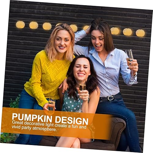 Miniatura 9 de Cuerdas de calabaza de papel, decoraciones de Navidad, decoraciones de otoño para el hogar, mini cadena de luces de papel, linterna de papel, luz de