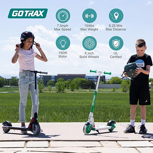 Miniatura 4 de Gotrax GKS LumiosPlus Kids Electric Scooter, Max 7.5MPH 76.25Miles Range 150W Motor with Flash Lights, 6" Solid Wheel, Electric Kick Scooter for