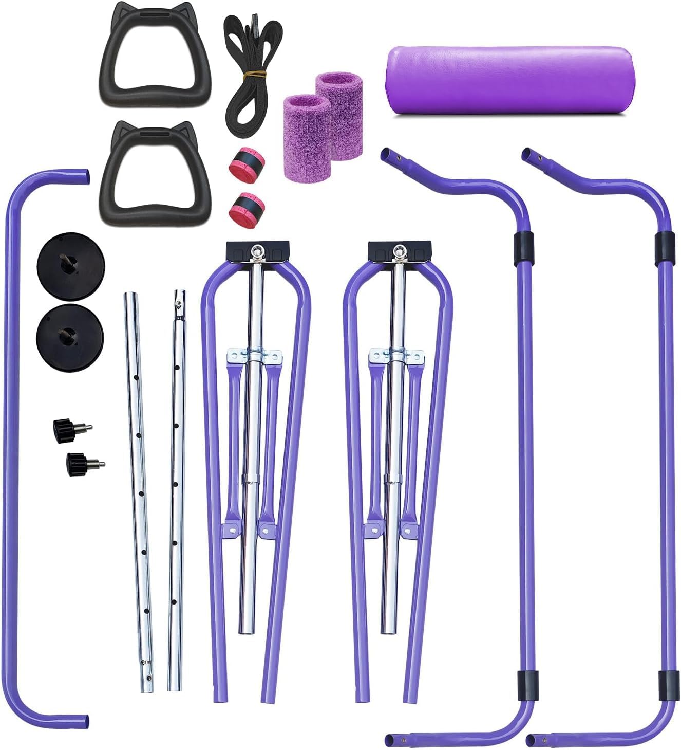 Triclicks Barre de Gymnastique pour Enfants, Barre d'entraînement Pliable avec Hauteur réglable, Barres Horizontales Extensibles pour Enfants, Filles, garçons (Violet 2)