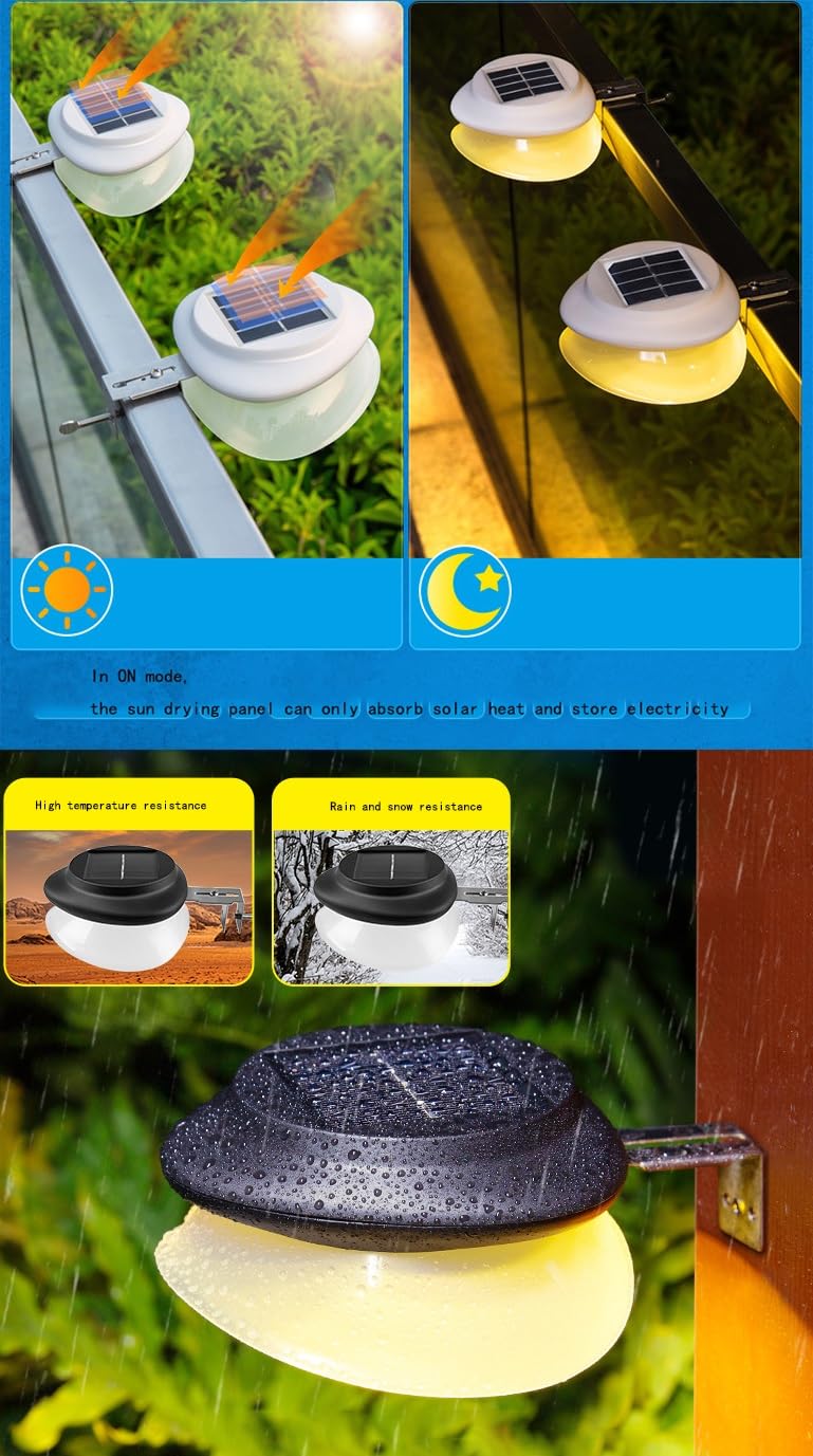 3 luces solares for exteriores for terrazas, luces solares for cercas, luces LED solares impermeables for escaleras, escalones, cercas, patios, terrazas y pasillos al aire libre, y luces LED for exter