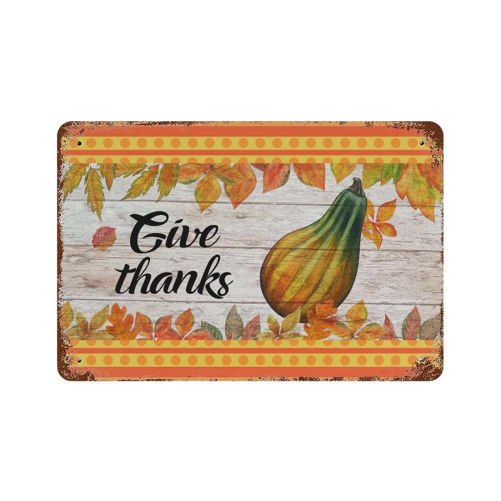 Plaque de rue Thanksgiving panneau métal pour mur vide de cuisine
