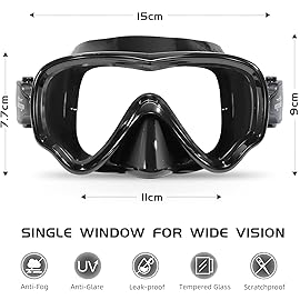 Seago Swim Goggles Snorkel Mask Diving Scuba Mask Snorkeling Goggles for Kids Boys Girls Youth, Anti-Fog 180 Clear View Kids Pool Underwater Swimming Goggles with Nose Cover, Snorkel Swim Equipment