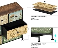 Vista 5 de Tohomeor Cómoda con Cajones para Dormitorio Cómoda de Cajones Cómoda de Tela para Closet, Cuarto de Bebé, Entrada, Perchero de Pie, Soporte de TV