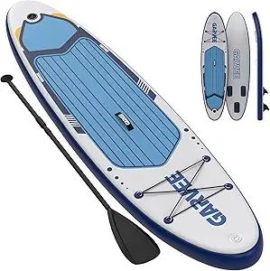 Inflatable Paddle Board for Adults, 10'6"/11" Inflatable Stand Up Paddle Board with Premium Accessories, Non-Slip EVA Deck, Ultra-Light Carry Bag, Pump, SUP Board for Adult
