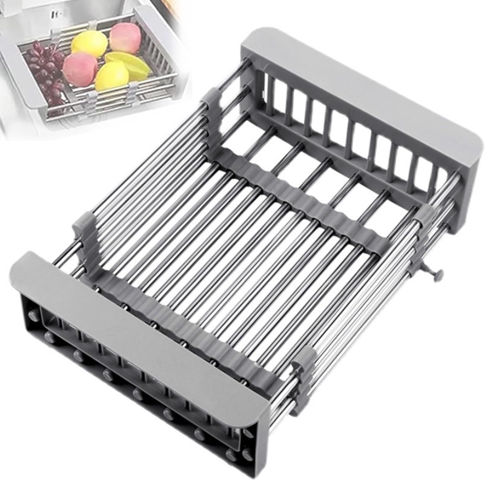 NBMfdSRY plate rack, Kitchen Sink for Efficient Washing & Draining of Fruits & Vegetables Space-Saving Design
