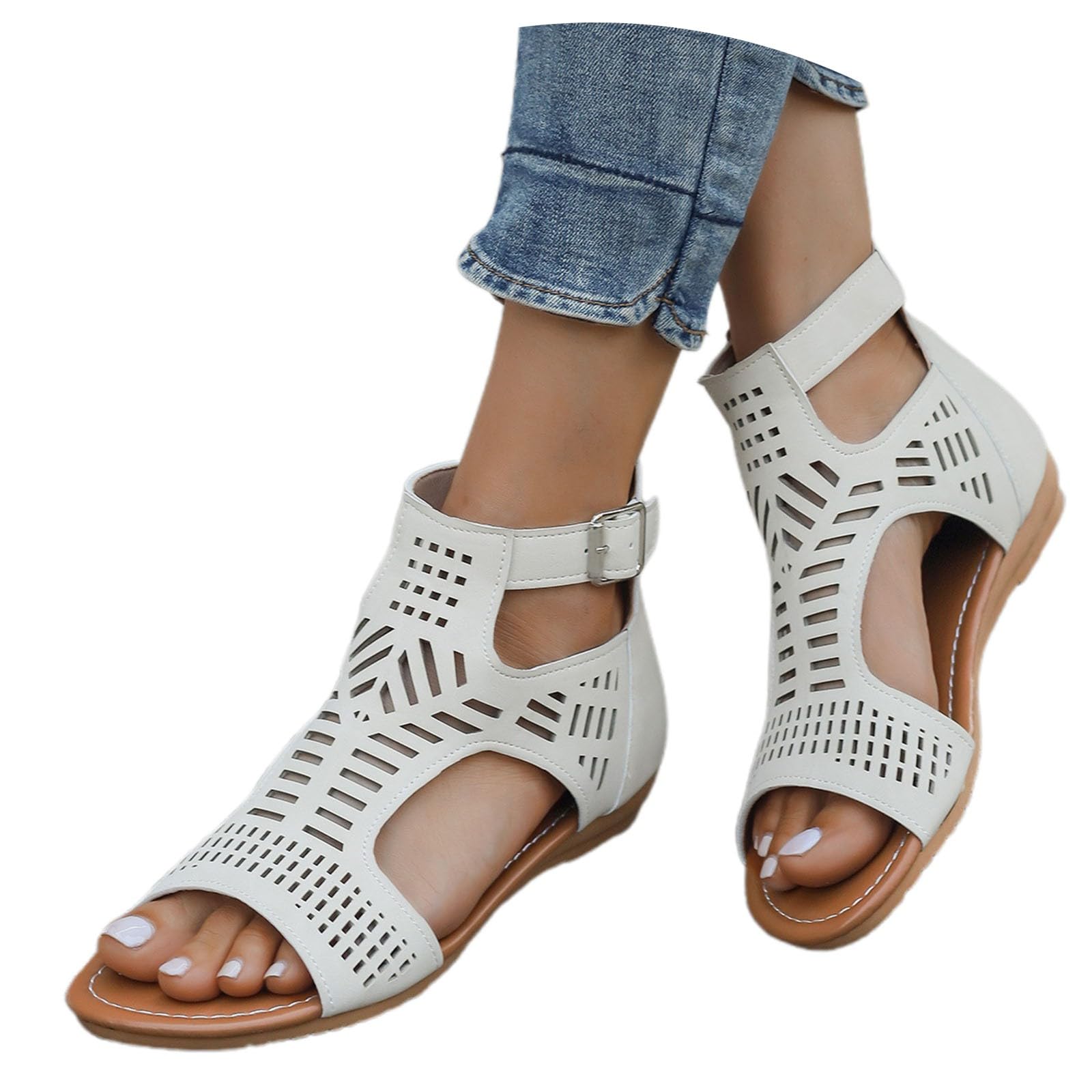 Generico Sandales Et Mules Pour Femmes Confortables LéGèRes AntidéRapantes Semelle Souple Respirantes Chaussures Femme éTé éLéGantes Mules OrthopéDiques Pieds Larges Ville Usage Quotidien