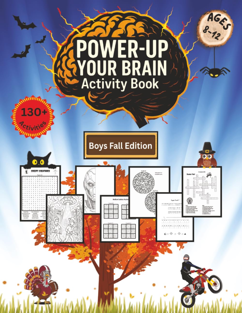 POWER-UP YOUR BRAIN Activity Book: Boys Fall Edition