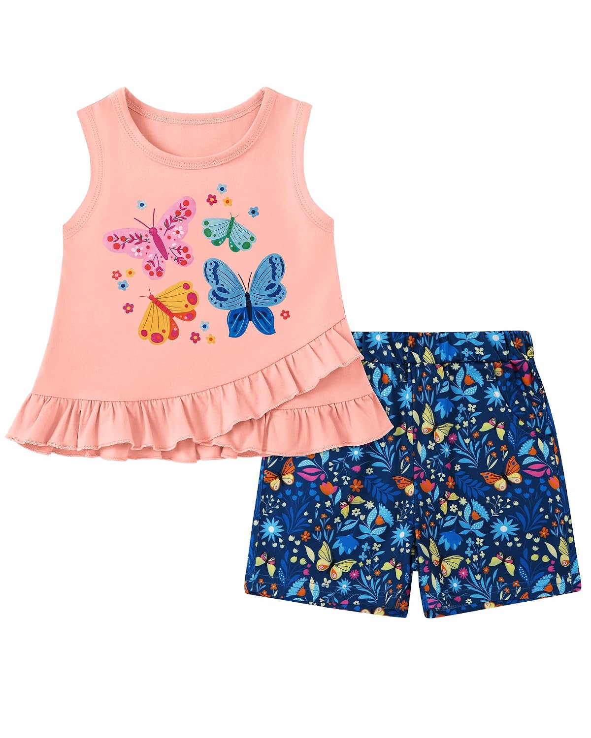 ZOEREA Toddler Girl Clothes, 2Pcs Baby Girl Summer Spring Outfits Sleeveless Tank Shirt Ruffle Top +Shorts Clothing Set 1-5T - Review, Price and Buying Guide